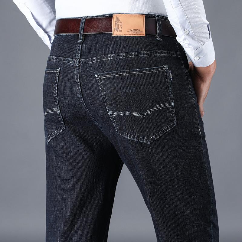 Stretch-Jeans, Jeans, Herren-Hosen mit hoher Taille, weiche Herren-Hosen mit geradem Bein 30