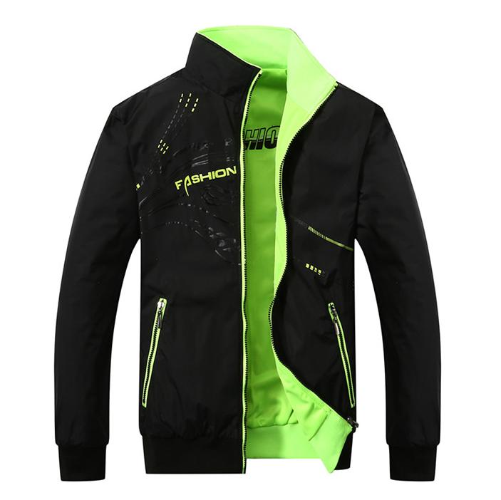 Stehkragen Doppelseitige Herrenjacke Frühling, Herbst, Winter, Casual Sports Dünne, Lockere Winddichte und Atmungsaktive Herrenjacke XXL