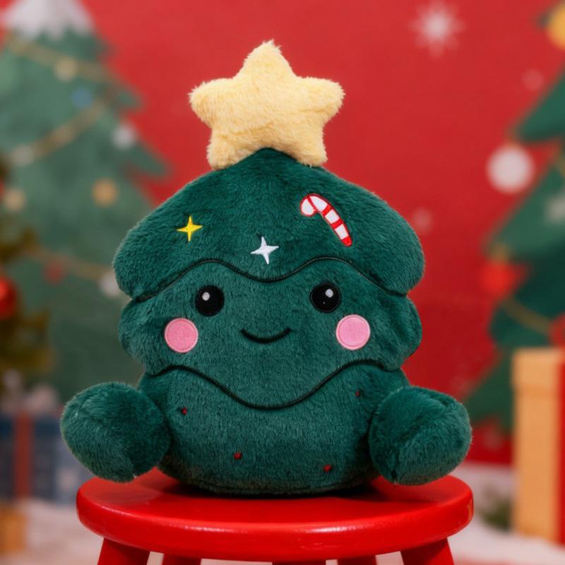 50cm Festliches Weihnachts-Plüschkissen Cartoon Niedlicher Schneemann Lebkuchen & Weihnachtsbaum Weiches Kuscheltier Zuhause Weihnachten Dekor
