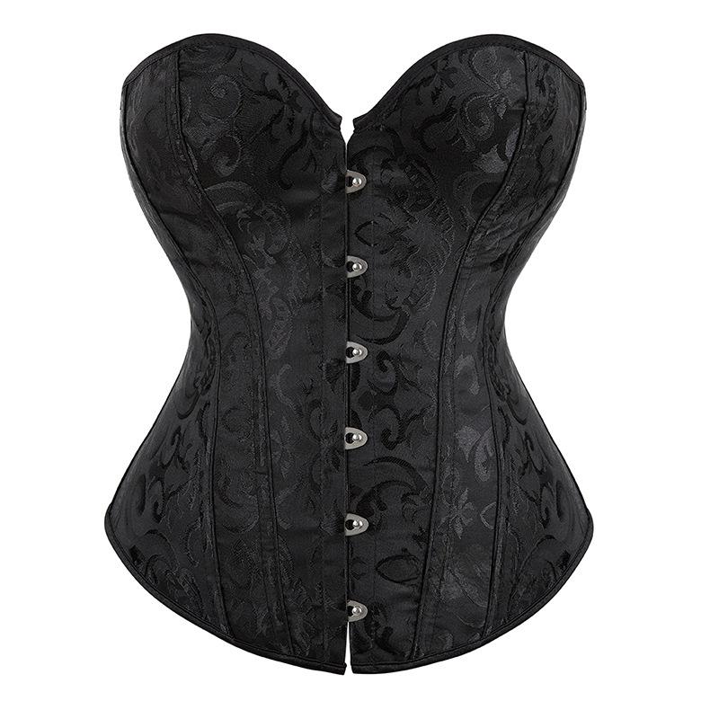 Damen Korsett Taillenkorsett Bauchweg Brautkleid Unterhose Unterwäsche Formende Weste Court Shapewear Korsett Bustier 6XL schwarz