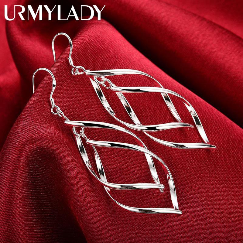 Feine hochwertige 925 Sterling Silber Ohrringe Modeschmuck elegante Frau Ohrringe hängenden Tropfen lange Hochzeit Weihnachtsgeschenke ME028