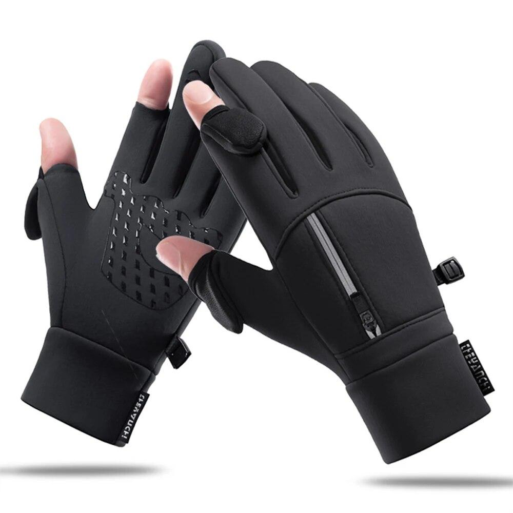 Winter Warme Touchscreen-Handschuhe Outdoor Winddicht Wasserdicht Kältebeständige Handschuhe Herren Autofahren Radfahren Angeln Skihandschuhe XL schwarz