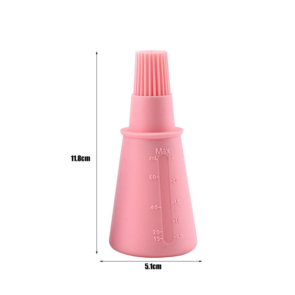 Hitzebeständige Silikonölflasche Pinsel Grillpinsel Backpinsel Werkzeug Küchenzubehör rosa