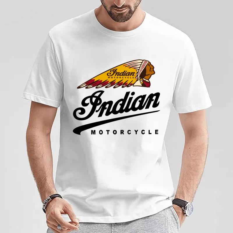 2024 männer T Shirt Casual Indians Motorrad T-shirt Grafik Übergroßen Motorrad Biker Cafe Racer Chopper Vintage Streetwear S-5XL L blau
