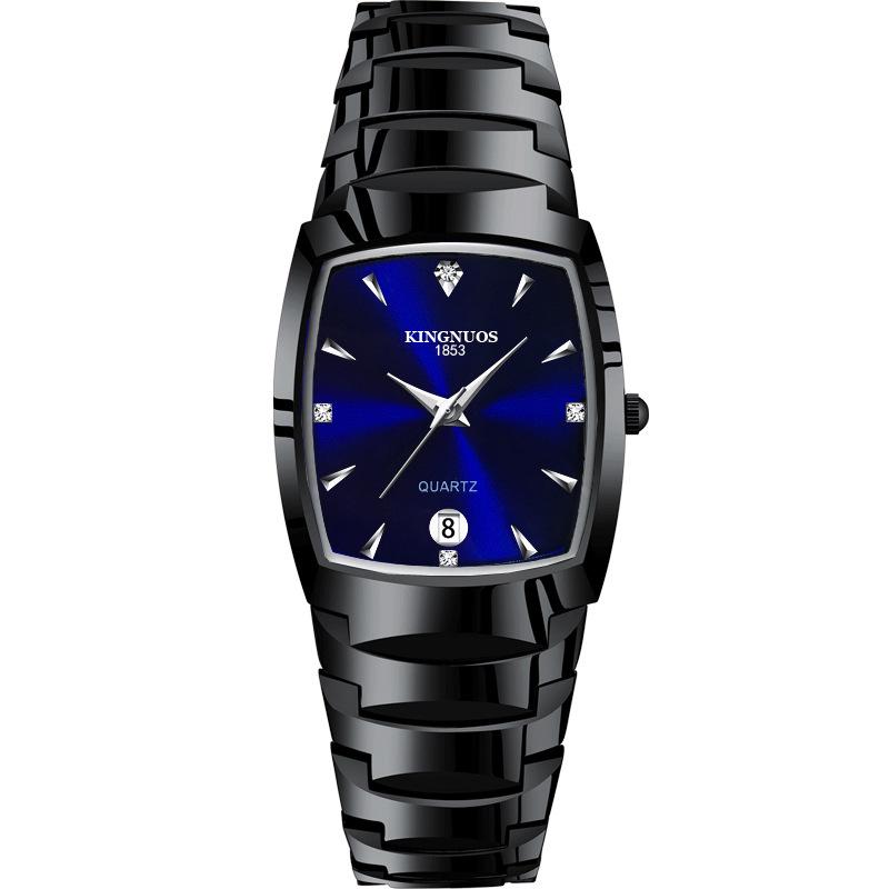 Top-Marke Herrenuhren Luxus quadratische Quarz-Armbanduhr wasserdicht leuchtende Zeiger Uhr für Männer Datumsuhr blau