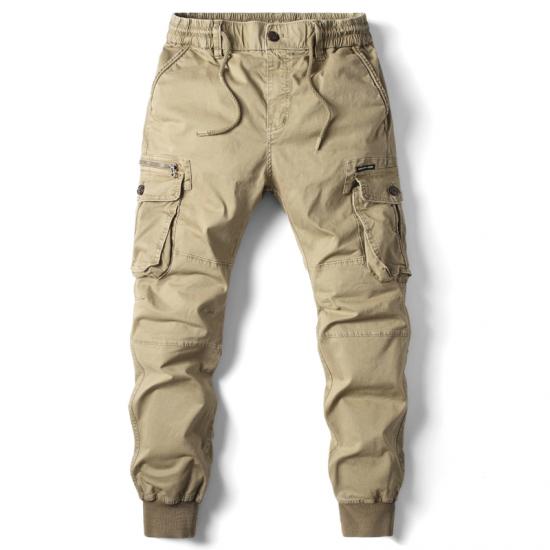Cargo Hosen Männer Jogging Casual Hosen Baumwolle Volle Länge Military Herren Streetwear Herren Arbeit Taktische Hosen Plus Größe 40 khaki