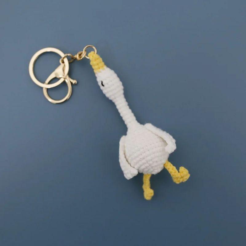 Süße Küken Häkel Schlüsselanhänger Cartoon Ente Strickpuppe Schlüsselanhänger Für Tasche Anhänger Häkeltier Puppe Geschenke Personalisierte Accessoires gray