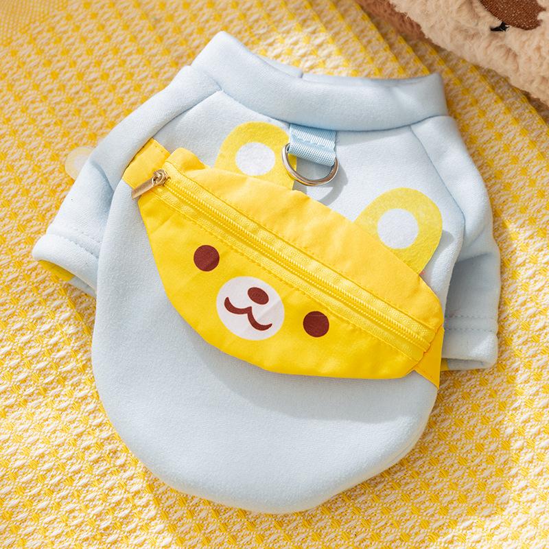 Katzenkleidung Herbst Warmer Pullover Kleine Umhängetasche Niedlicher Kleiner Hund Hund Zwei Füße Katze Cartoon Haustierkleidung M