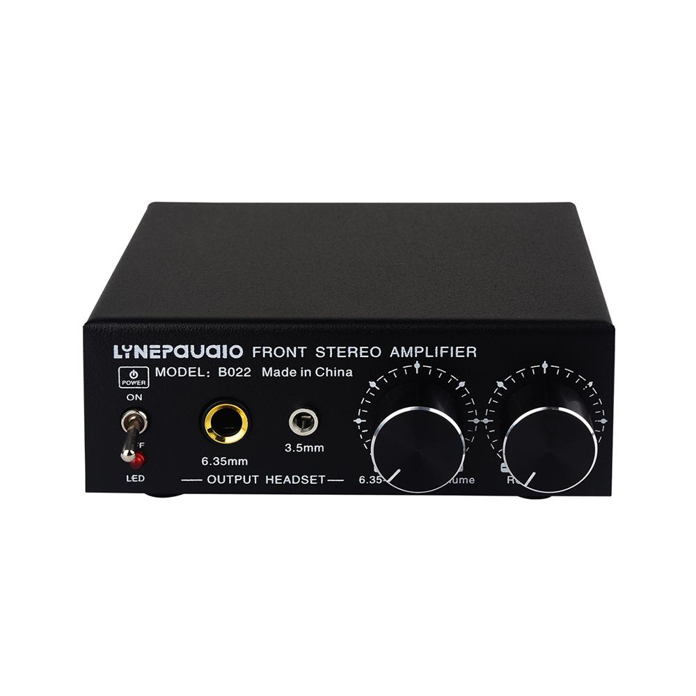 LYNEPaUalO Pre-Stereo-Signalverstärker, Stereo-Verstärker, Lautstärkeregler für Telefon, Tablet-Computer schwarz