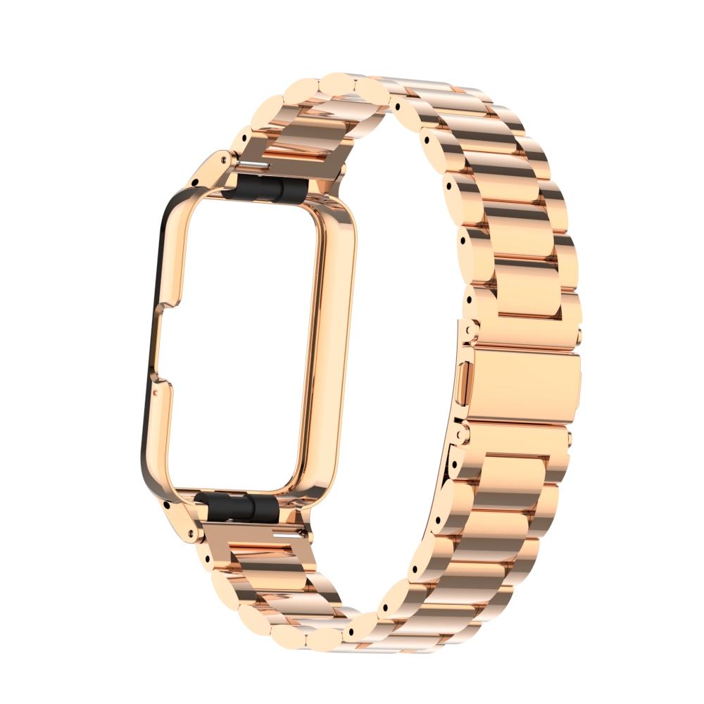 Armband + Hülle für Samsung Galaxy Fit 3 SmartWatch Zubehör für Samsung Galaxy Fit 3 Metallarmband Schutzhülle Abdeckung Rahmen For Samsung Galaxy Fit 3 rose gold