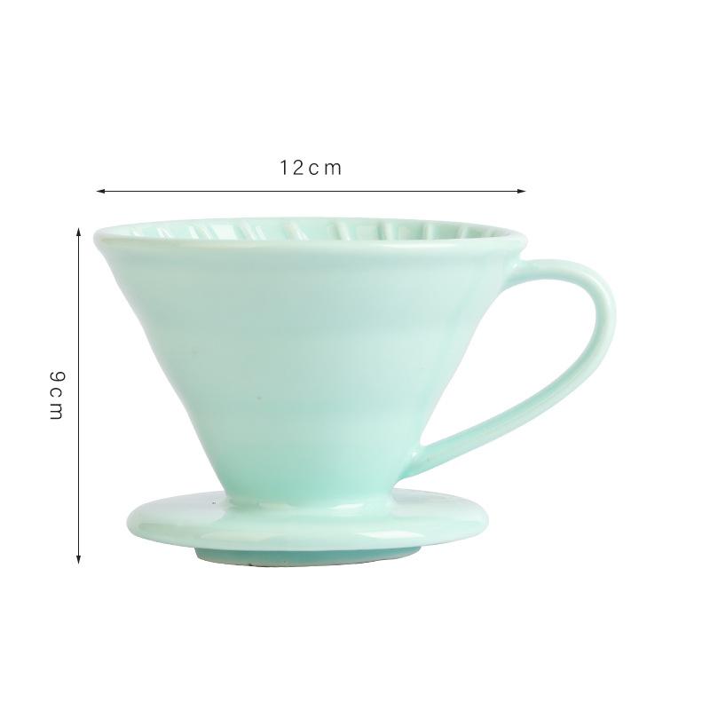 Keramik handgebrühter Kaffeefilterbecher V60 konisches Filtergewinde Tropfkaffeetasse kreatives Kaffeegerät blau