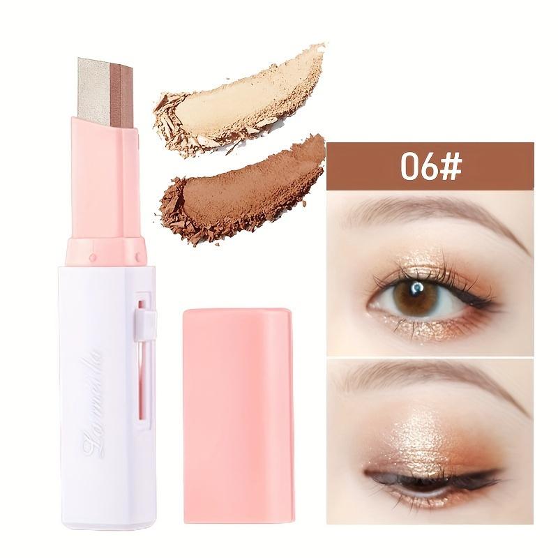 2 in 1 Pearly Highlighter Lidschatten Stick Make-Up Wasserdicht Langlebig Glitter Lidschatten Eyeliner Stick Augen Make-Up Kosmetik 06#