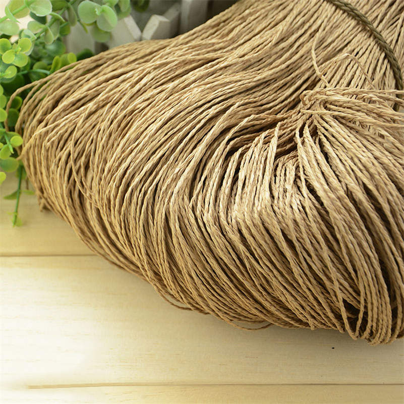 600 Meter 500g Natürliches Raffia Strohgarn Für Handstrick Häkeln Sommerhut Handtasche Kissen Körbe Strickmaterial DIY Bastelbedarf beige