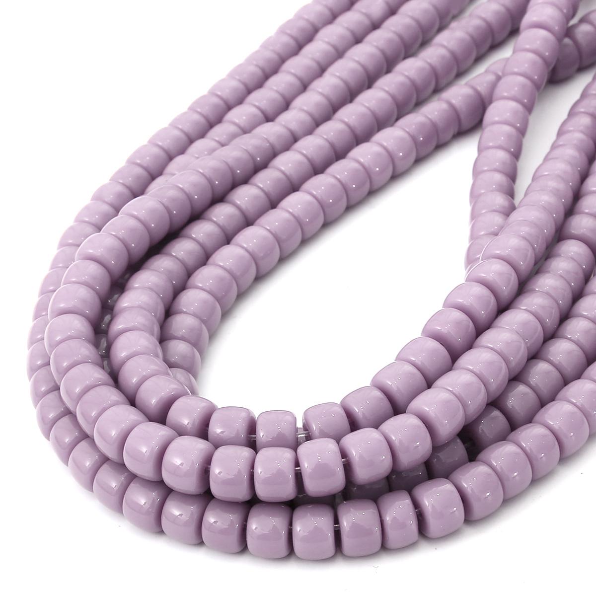 6x4mm 8x6mm Rad Glas Glänzend Perlen Runde Spacer Perlen Für Schmuck Machen DIY Armband halskette Zubehör 8x6mm 65pcs violett