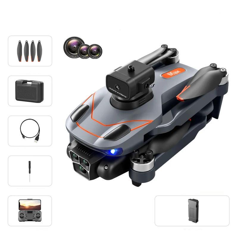 LYZRC S115 RC Drohne Drei Kameras Weitwinkelpositionierung Hindernisvermeidung WLAN FPV Bürstenloser Motor Faltbarer Quadrocopter Spielzeug Geschenke Kinder 1 battery schwarz