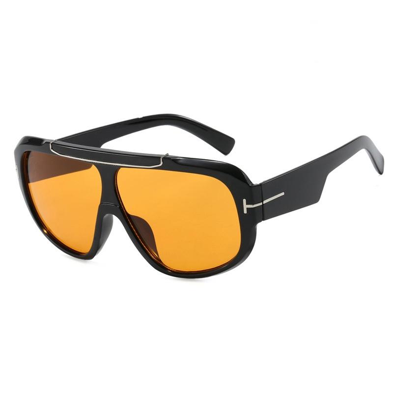 Sonnenbrillen für Damen mit großem Rahmen, personalisierte Sonnenbrille im Punk-Design, winddicht, trendig, Sonnenschutz für den Außenbereich, Sonnenbrillen für Damen gelb