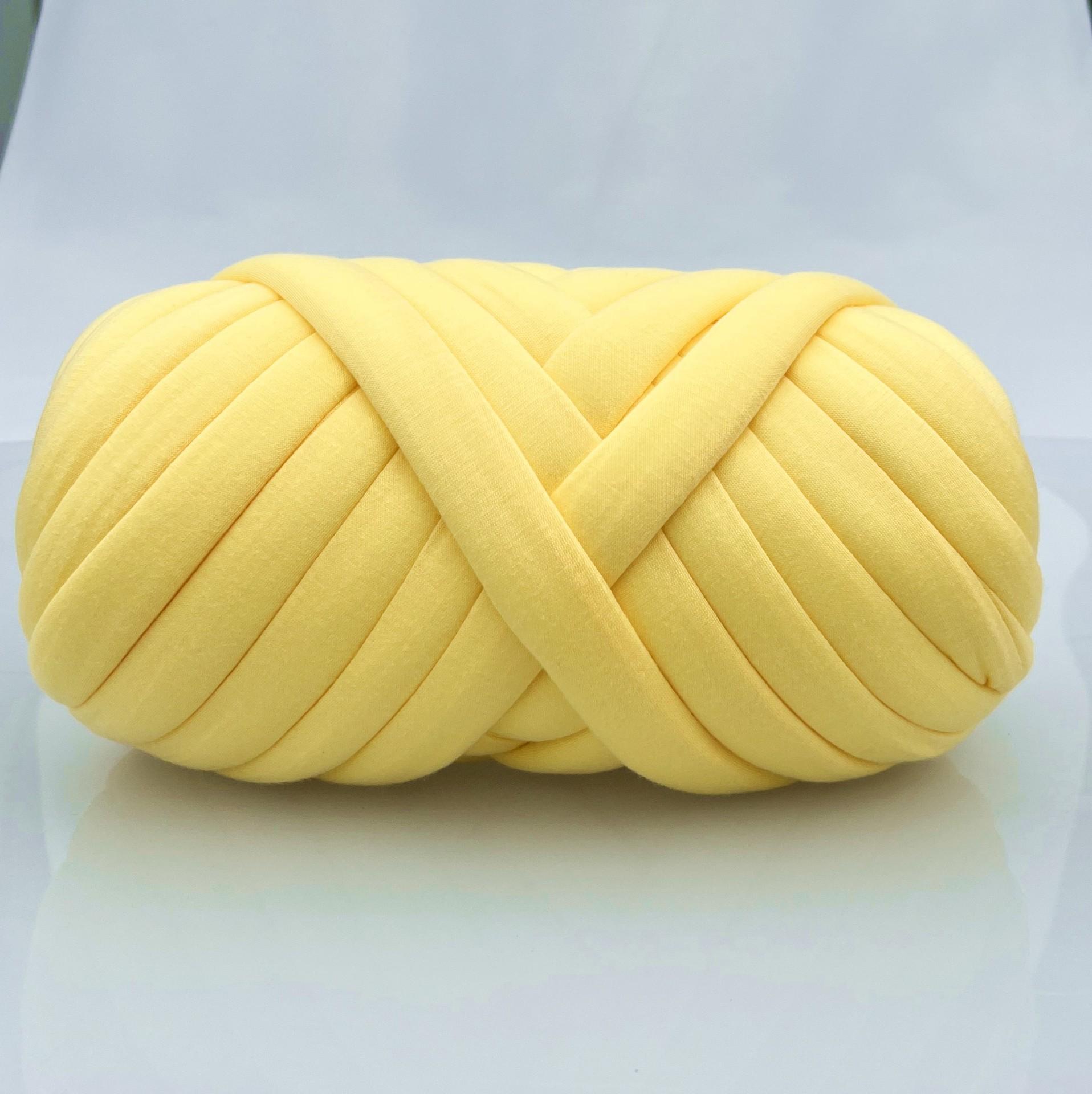 500 g dickes DIY-Garn zum Handstricken, weiches Schlauchgarn für Taschen, Riesengarn, Armstrickgarn, Körbe, Kissen, Haustiernester, Basteln 500g gelb