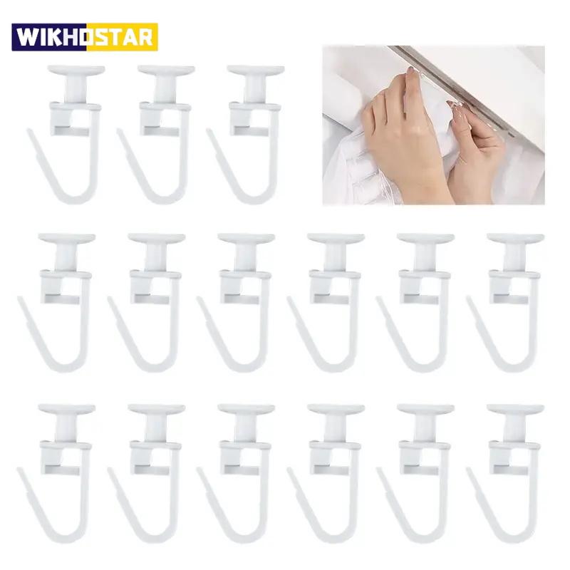 50/100 stücke Vorhangschiene Stummschieber Kunststoff Vorhanghaken Zimmer Duschvorhang Hängehaken Vorhang Ersatzteile 50pcs