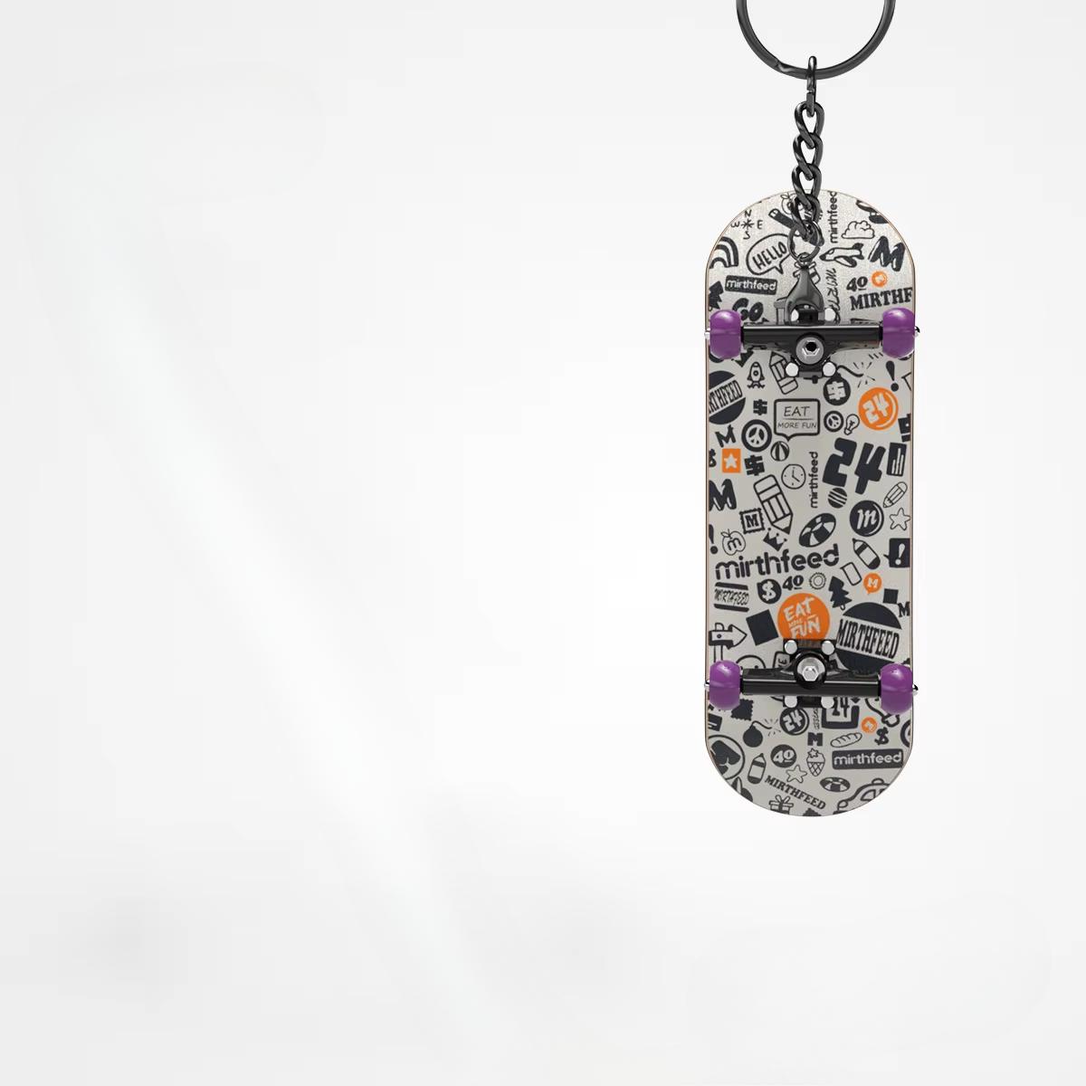 Mini-Fingerspitzen-Skateboard-Schlüsselanhänger mit Lager, professionelles 5-lagiges Ahornholz-Skateboard, Stressabbau-Spielzeug, Kindergeschenke