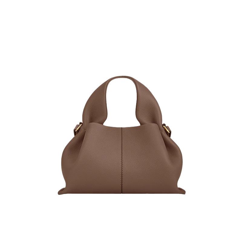 Französische Poleno Wolken Tasche Damen Tasche Nische High-End Gefühl Schräg über die Schulter Handtasche Damenmode Falten Knödel Tasche 32*16*19cm himbeere