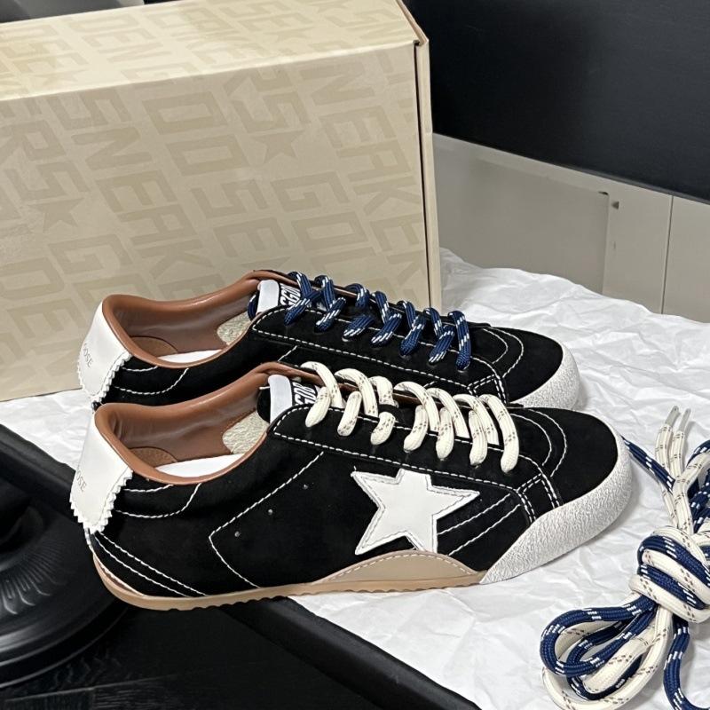 Star kleine schmutzige Schuhe machen alte kleine weiße Schuhe Damen 2025 Herbst neue schmutzige Schuhe runde Zehe Board Schuhe lässige moralische Trainingsschuhe Tide 37 schwarz