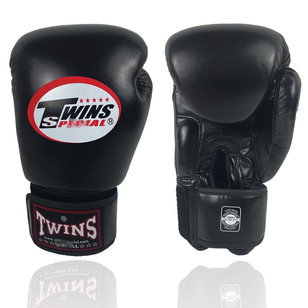 6 Farben Zwillinge 8OZ 10OZ 12OZ 14OZ 16OZ Erwachsene Kinder PU-Leder Kickkampf Kick Schlag Handschuhe Karate Muay Thai MMA Boxhandschuhe 8oz schwarz