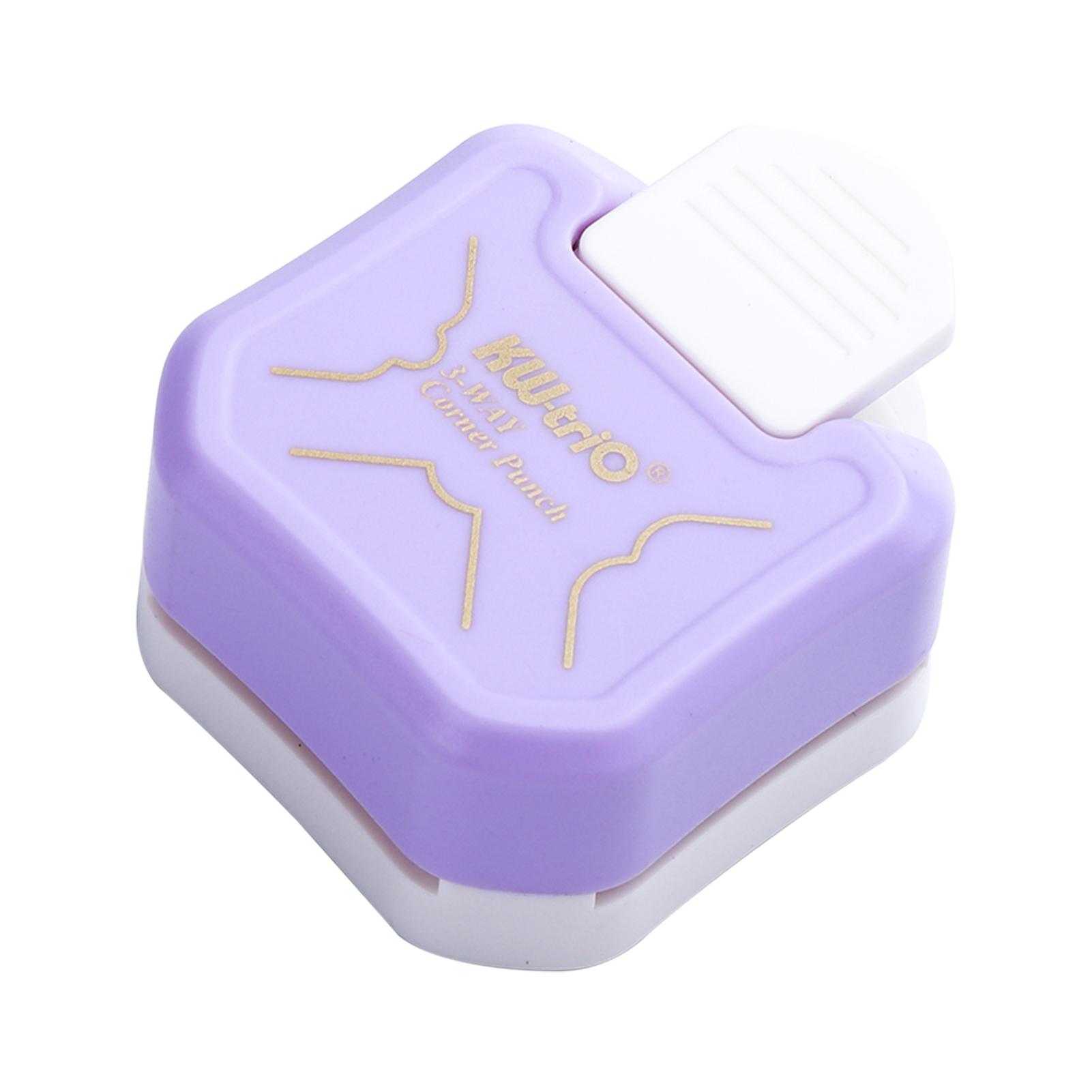 KW-trio 3-in-1-Eckenschneider, Stanzer für Kartenfotopapier-Laminierbeutel violett