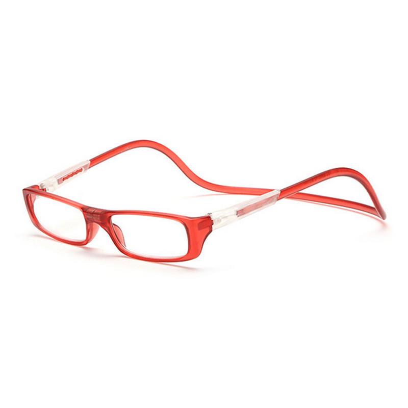 Trendiger Unisex-Magnet 1 Stück Für Eltern Senioren Anti-Verloren Lesebrille Verstellbare Hängende Halskette Unisex Alterssichtige Brille tragbar +3.0 rot