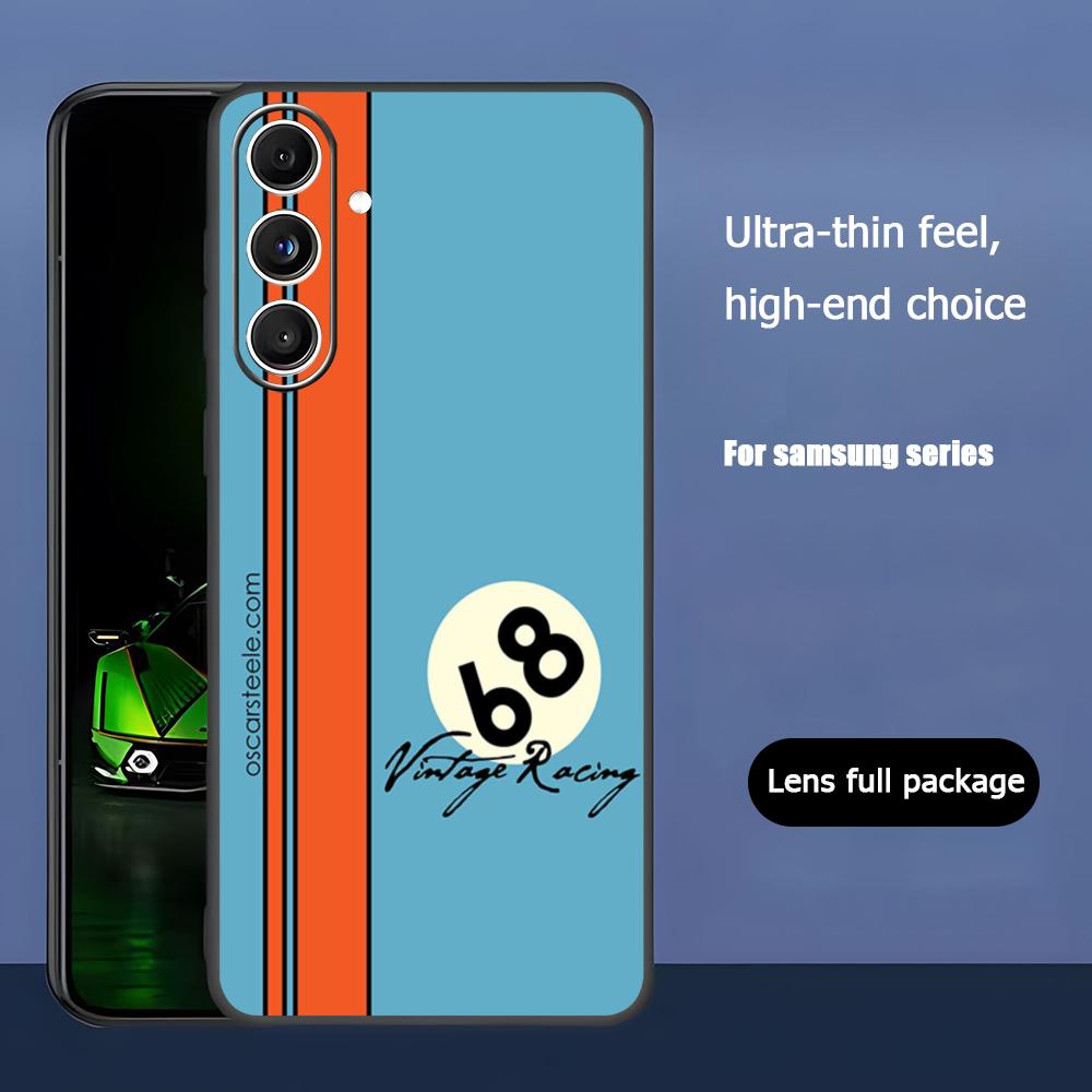 Star G-Gulf Racing Auto Super Handyhülle für Samsung Galaxy S25 S24 S23 S22 S21 S20 Plus Ultra Note20 Weich Schwarz Samsung S21 FE