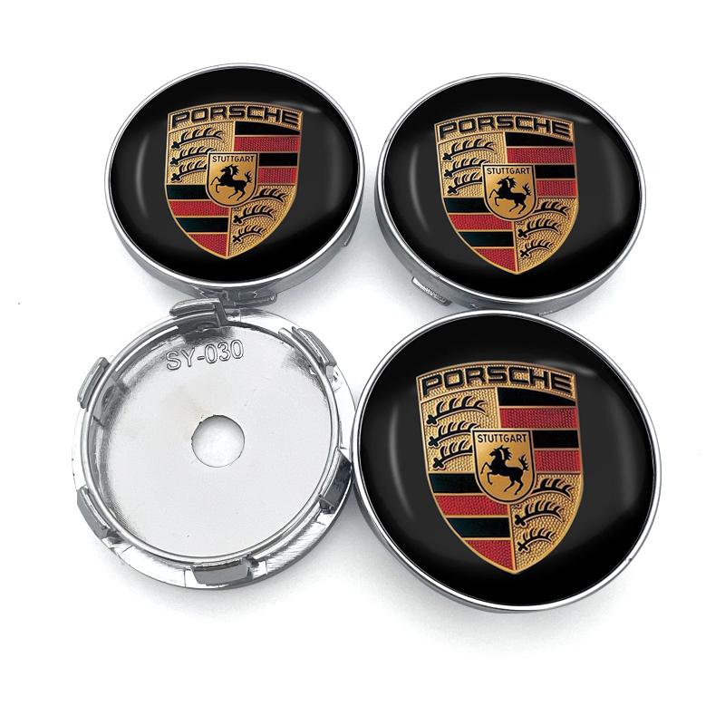 4 Stück/Satz 60MM Auto Radmitte Nabenkappe Autozubehör Für Porsche Boxster Cayenne Panamera Macan Cayman 911 918 996 917 991 schwarz