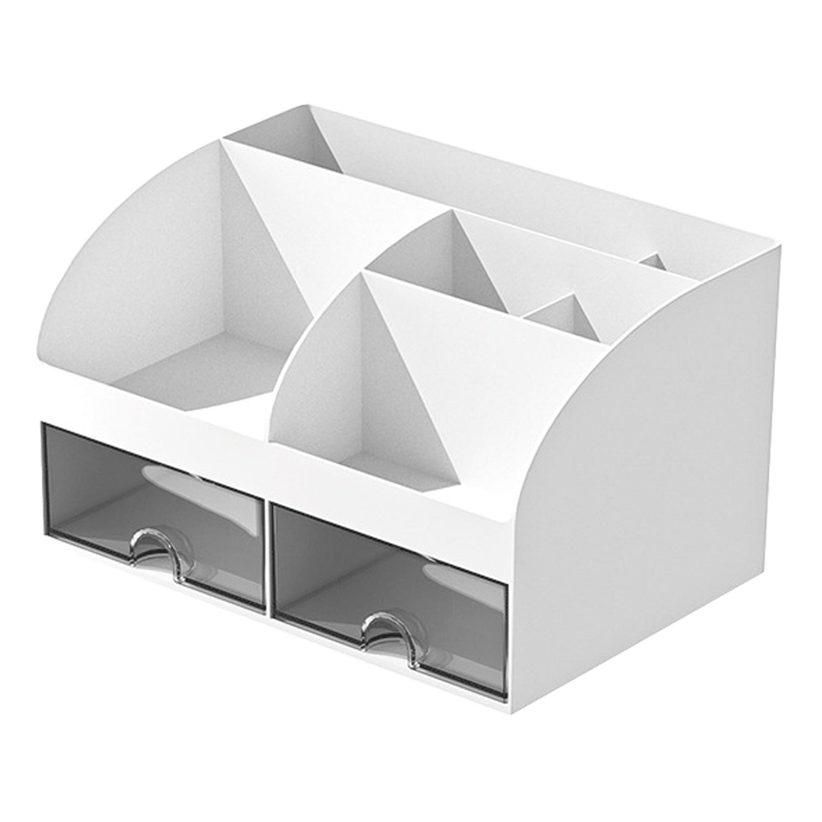 Desktop Aufbewahrungsbox Multifunktional Transparente Schublade Desktop Stifthalter Kartenhalter Weiß weiß