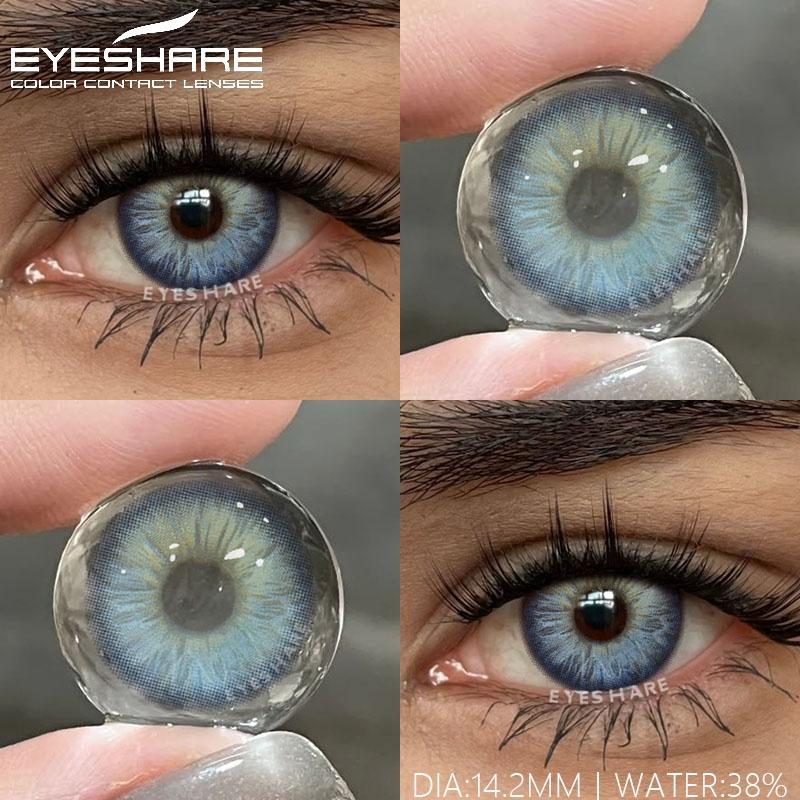1 Paar farbige Kontaktlinsen für die Augen, grüne Augenlinse, modische Kontaktlinsen, blaue Linsen, mehrfarbige Kontaktlinsen, jährlich 0