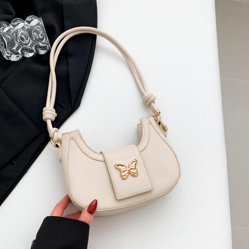 Modische Taschen für Damen Neue Winter-Umhängetaschen Nischen-Casual-Crescent-Taschen Modische Schultertaschen white