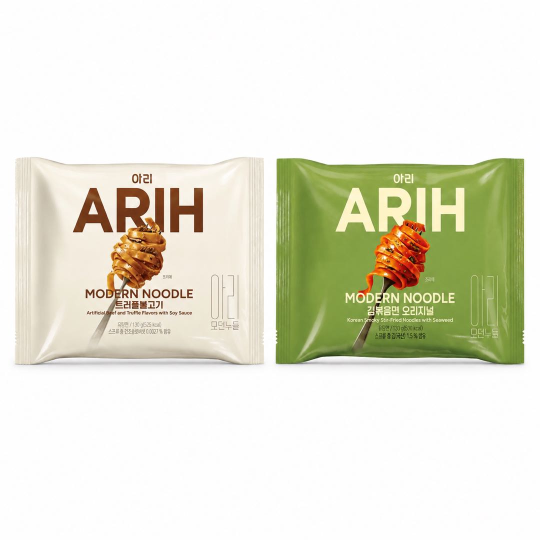 BTS Kollaborationsedition ARIH Moderne Geschmacksnudeln, Gemischte & Gebratene Nudeln 130g 1 Beutel #Truffle Grilled Meat+Seaweed Flavor*2bag