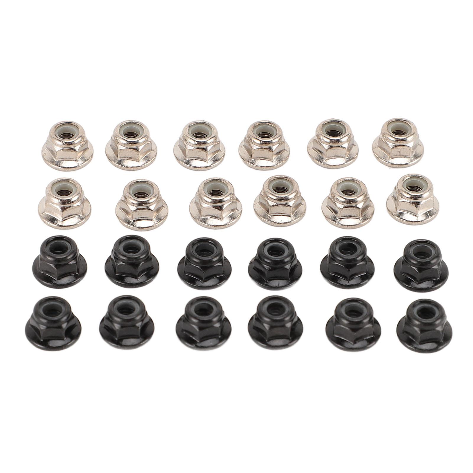 24 Stück M4 Flansch-Sicherungsmuttern Professionelles Metall verhindert Lösen Rutschfestigkeit Sechskant-Flanschmuttern für