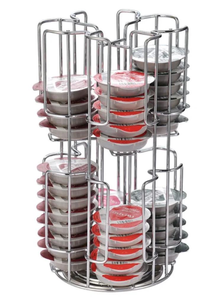 2021 Neuer drehbarer Kaffeekapsel-Aufbewahrungshalter mit hoher Kapazität, 64-tlg. Tassimo-Rack-Display, Tee-Set, Barista-Zubehör gray