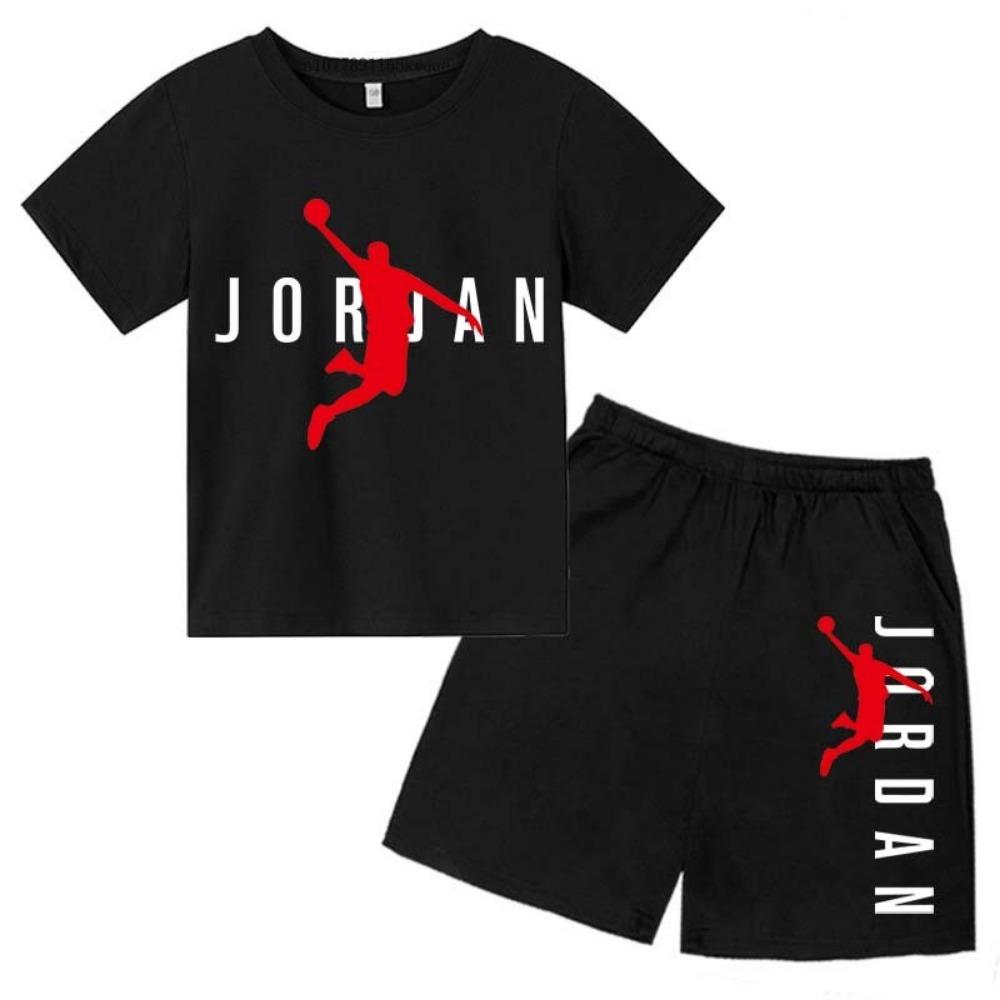 Kinder Sommer Freizeit Buchstabenaufdruck 2-teilige Weiche T-Shirts+Hosen Anzüge 3-12 Jahre Jungen Mädchen Mode Outfits Sets Kinder Kleidung 120