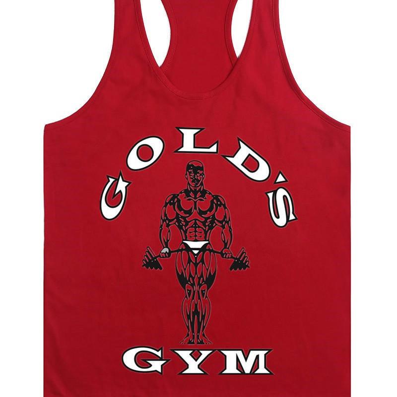 Ärmelloses Tanktop für Herren von Europe Golds, Weste für Bodybuilding und Fitness L rot