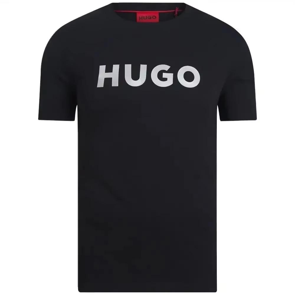 Hochwertige Marken Herren Kurzarm HUGO T-Shirt Luxus T-Shirt Sommer Freizeit Baumwolle Damen T-Shirt Mode Kinderbekleidung Tee Tops S schwarz