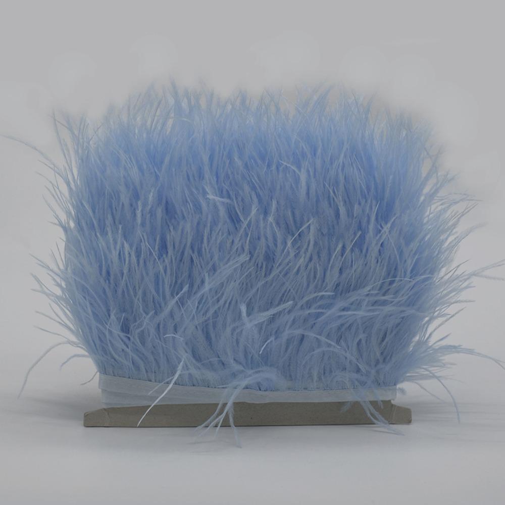 Zubehör Federn Band 1 Meter lang Straußenfedern Trim Federn Band Selvage 8-10 cm breit light blue