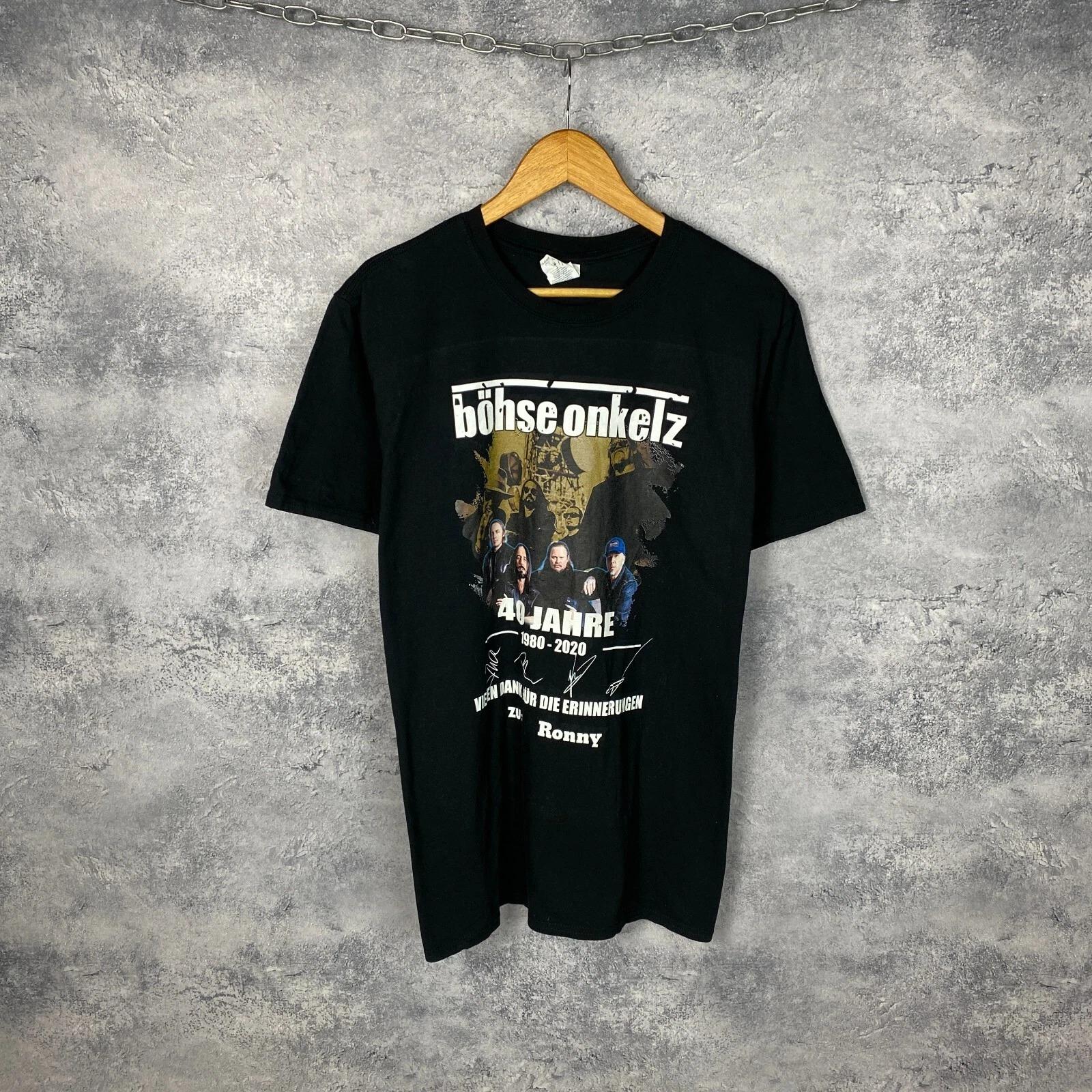 Vintage 90er Bohse Onkelz Rock Metal Band T-Shirt Herren Damen Oversized Hip Hop Y2k Unisex Baumwolle High Street Harajuku Weiblich Männlich Bequeme Kleidung 4XL elfenbein