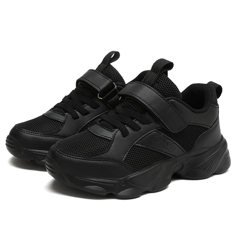 2025 Kindermode Sportschuhe Atmungsaktiv Jungen Schwarz Schul-Laufschuhe Rutschfest Kinder Mädchen Lässiger Lauf-Sneaker 35
