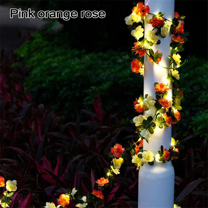 Blumen-grüne Blatt-Lichterkette, künstliche Weinrebe, Lichterkette, USB-betrieben, Weihnachtsbaum-Girlande, Licht zum Jäten, Heimdekoration 10m