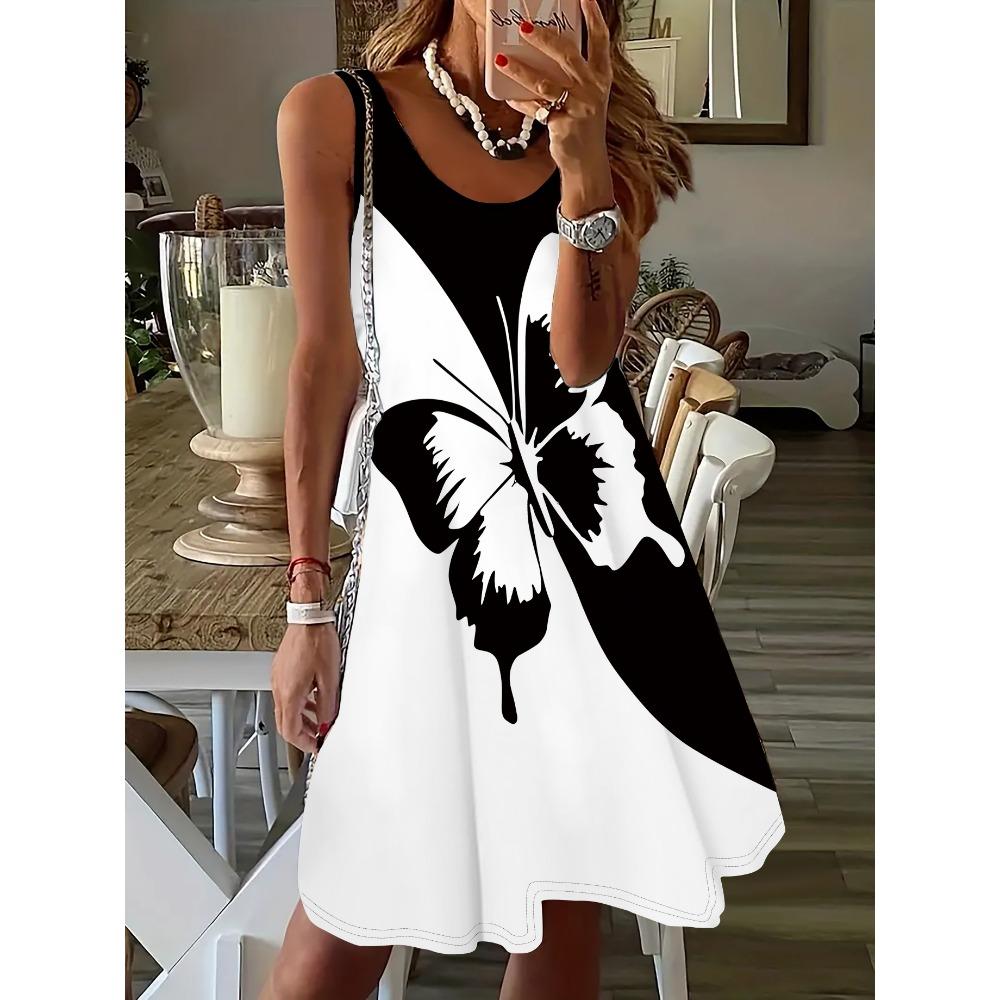 Damen Sommer Blumenprint Kleid Elegant Lässig bis Schickes Outfit Süßes Kleid Stilvolle Streetwear Y2k Damenkleidung Damenbekleidung 7XL