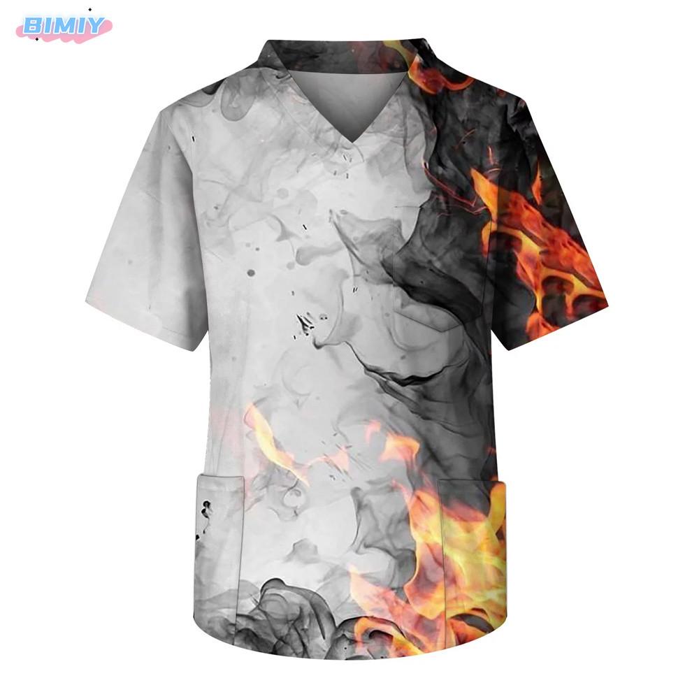 Herren Krankenhaus Kurzarm Uniform Pfleger Oberteile Bluse Gesundheitswesen Klinik Arbeitskleidung Krankenschwester T-Shirt Medizinische Pflege Arbeitskleidung 5XL
