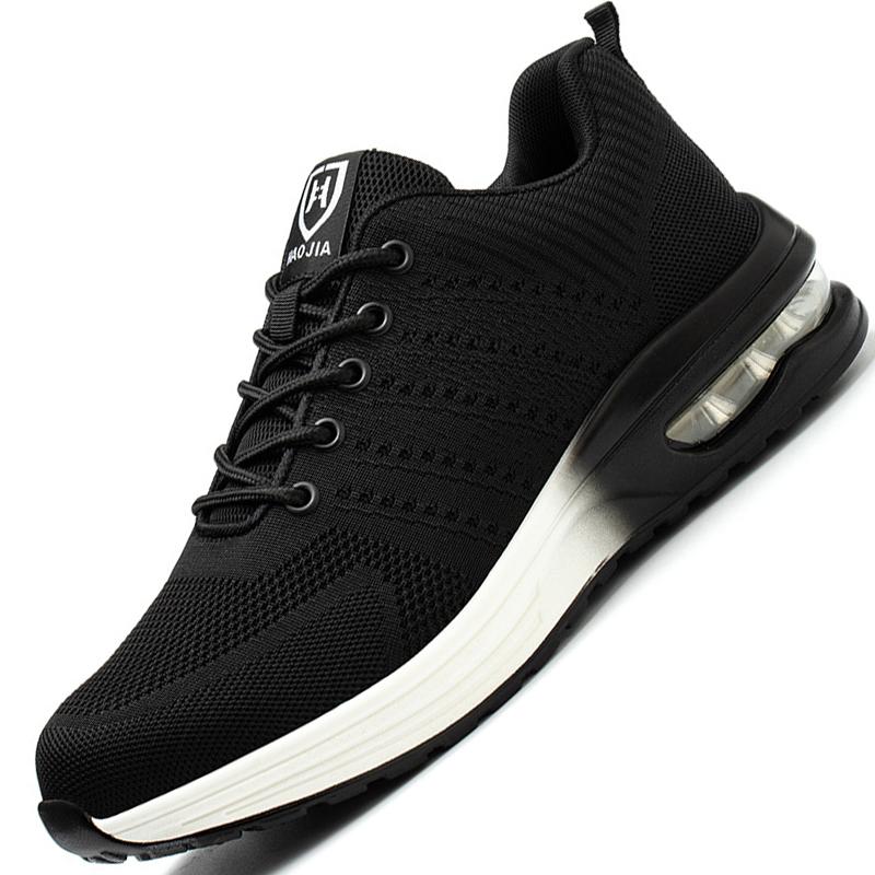 Arbeitsschuhe mit Luftpolster, atmungsaktiv, Sicherheitsschuhe für Herren und Damen, Arbeitsschuhe mit Stahlkappe, pannensichere Sicherheitsstiefel, Unisex 43