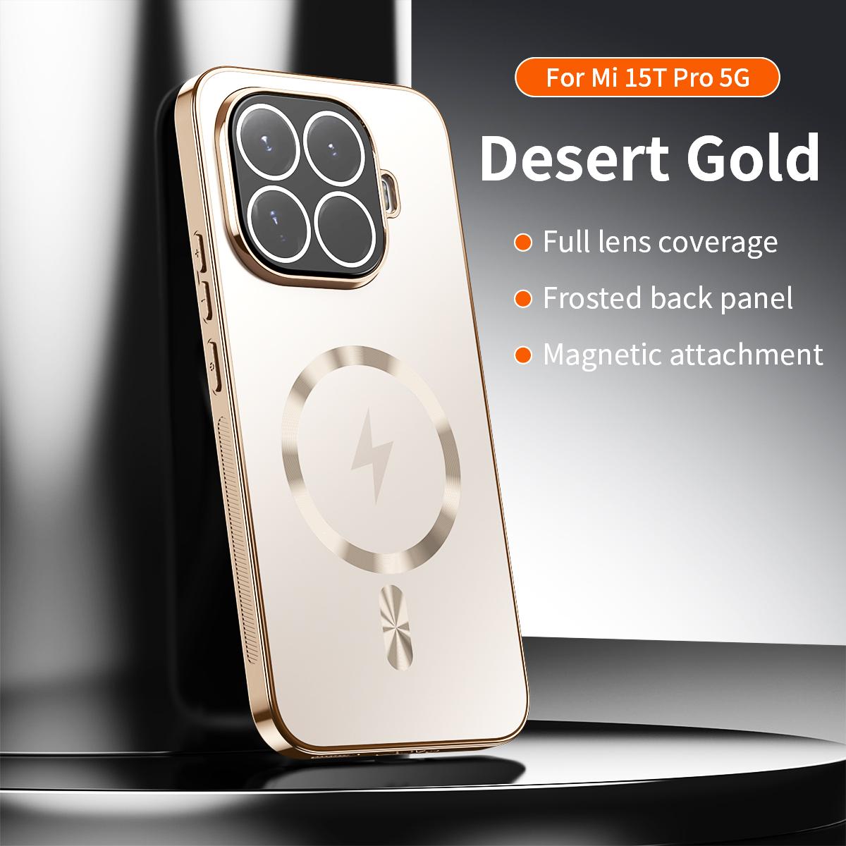Für Xiaomi Mi 17T Pro Hülle Hart-PC Beschichtet Magnetisch Kabelloses Laden Schutzhülle Rückseite Für Xiaomi Mi 15T 14T Pro Schale Xiaomi 17T Pro gold