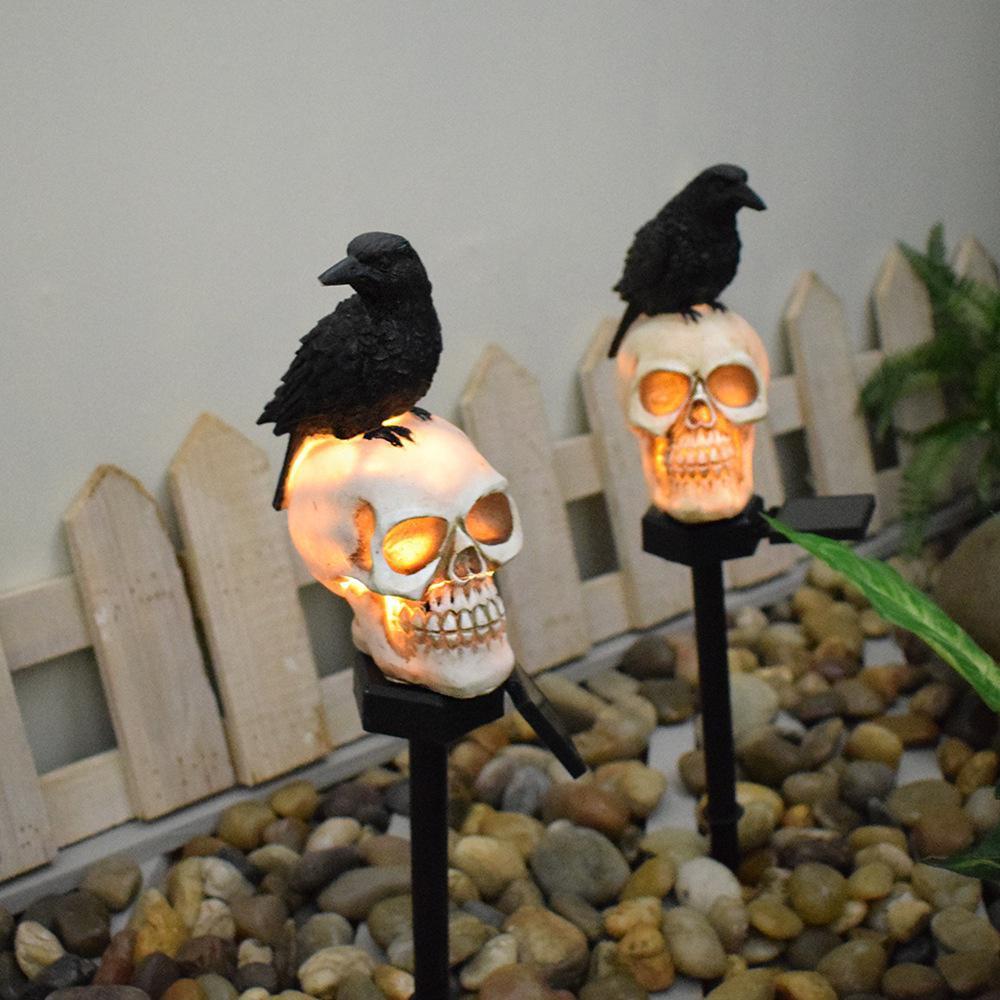 Halloween-Außenleuchte, Skelett, Geist, Horror, Grimasse, Halloween-Party-Dekoration für den Innenhof, Zuhause, Urlaub, Beleuchtung, Gartendekoration A