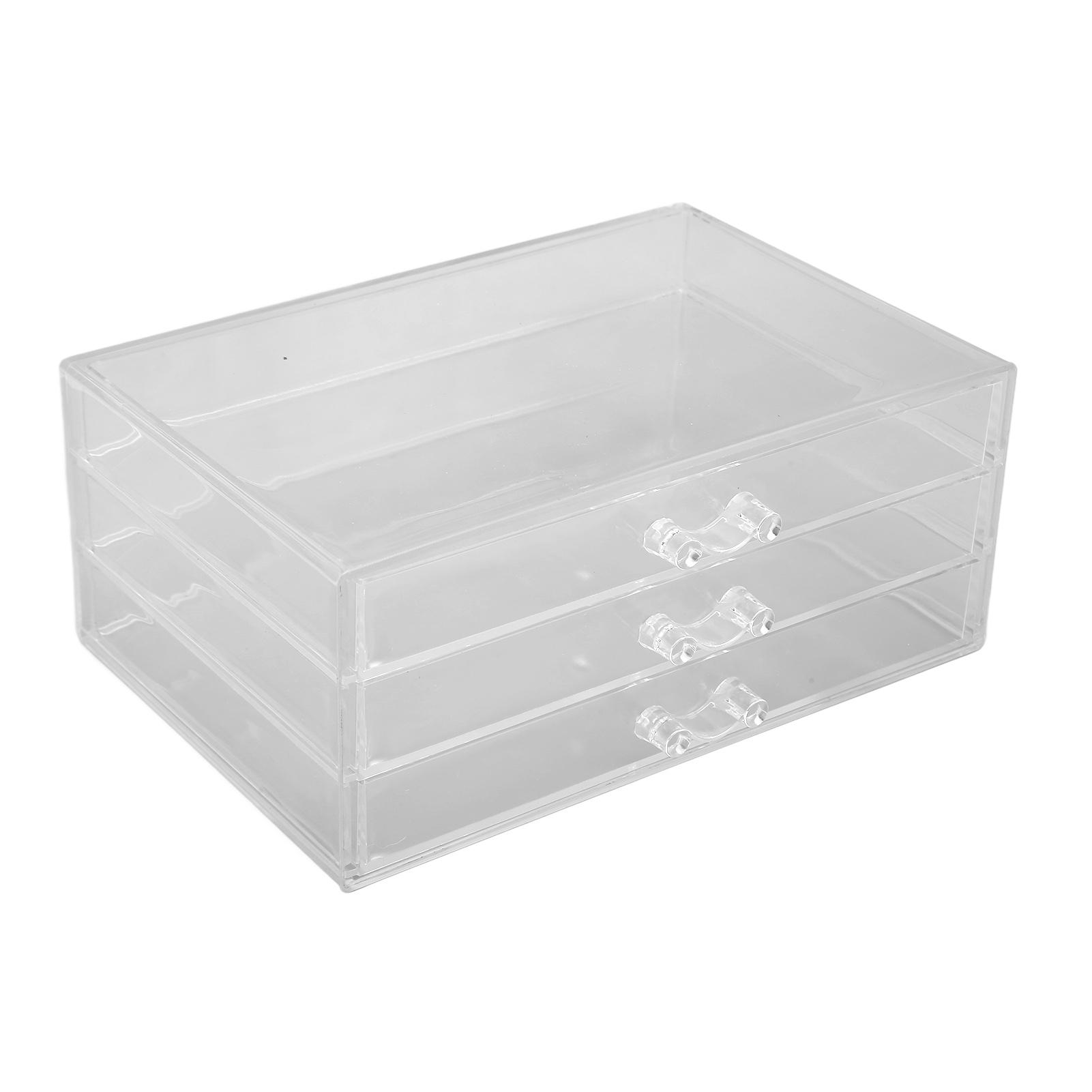 Ohrring Aufbewahrungsbox Rostfrei Klare Acryl Schmuck Aufbewahrungsbox mit 3 Schubladen für Schmuck
