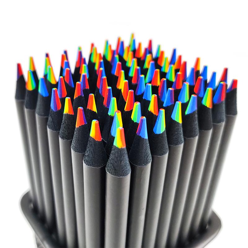 4Pcs 7 Farben Konzentrischen Farbverlauf Bunte Bleistift Buntstifte Farbige Bleistift Set Kreative Kawaii Schreibwaren Kunst Malerei Zeichnung Stift 4Pcs 7 Colors
